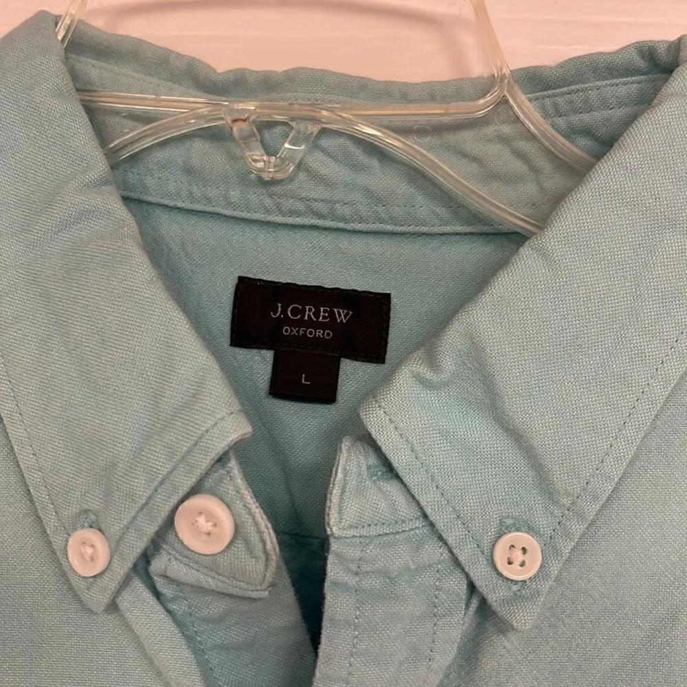 J Crew button down cotton shirt, men’s large, light blue